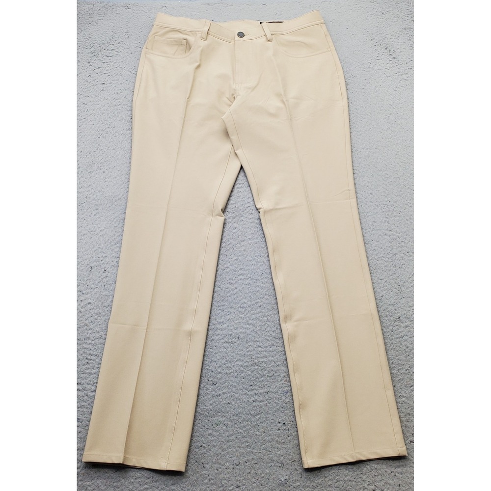 Dunning Golf Chino Pants Mens 33/32 Tan Performance Stretch Quick Dry D7S21P068